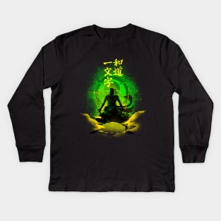 Swordman green Kids Long Sleeve T-Shirt